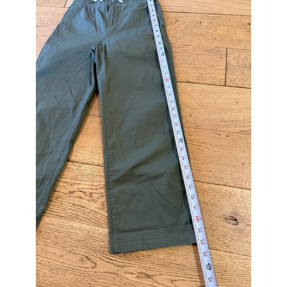 Vuori Ripstop Wide Leg Pants Army Green VW416 Organic Cotton Womens XS (390) - Picture 3 of 10